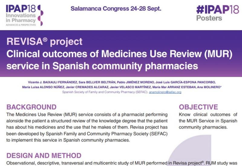 REVISA® project. Clinical outcomes of Medicines Use Review (MUR)  service in Spanish community pharmacies