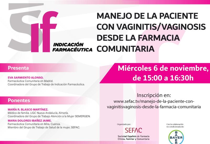 Webinar: manejo de paciente con vaginitis/vaginosis (6 de noviembre)